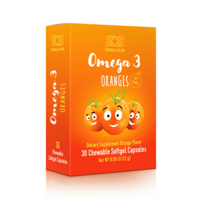 «Омега 3 Апельсина» обеспечивает детский организм необходимыми для нормального развития ПНЖК омега-3