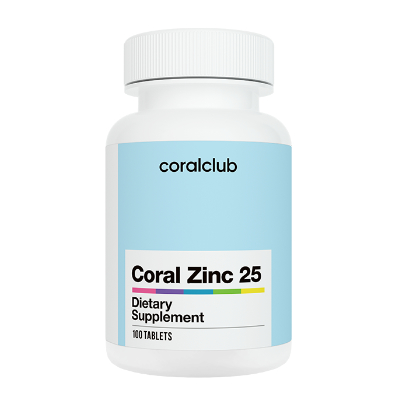 Корал Цинк 25. Coral Zinc 25. Купить Корал Цинк 25 в Украине. Помогает улучшить цвет лица, состояние волос и ногтей.